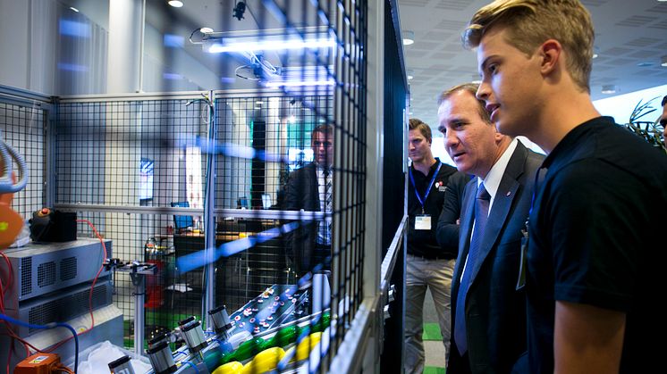 Stefan Löfven och Henrik Pettersson på Möjligheternas Värld, Industridagen 2013