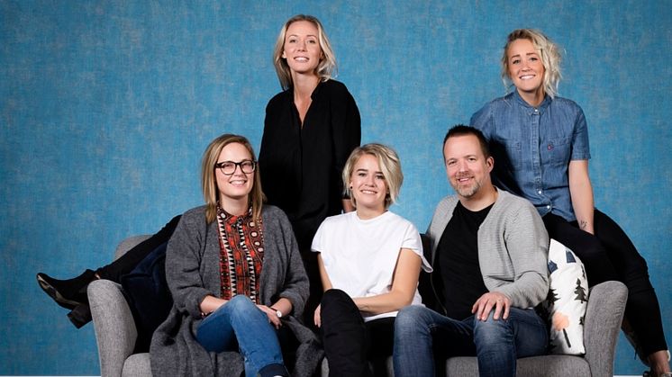 Greta Wimander, verksamhetsledare, Marina Eriksson, siteledare Luleå, Signe Lindgren FLEX, Marcus Olsson, siteledare Piteå och Hanna Weinmar projektledare FLEX. Foto: Mats Engfors