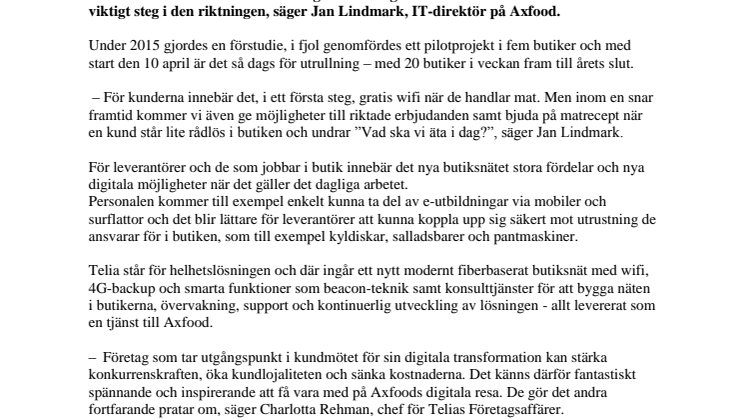 Gratis wifi i Axfoods butiker