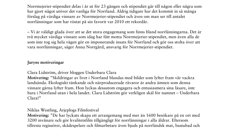 Vinnarna av Norrmejerier-stipendiet presenterade  
