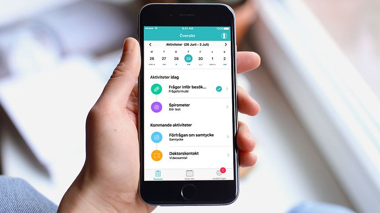 I HOPE-Solutions unika kalenderhanterare får patienten veta vilka aktiviteter och tester som ska genomföras och när.