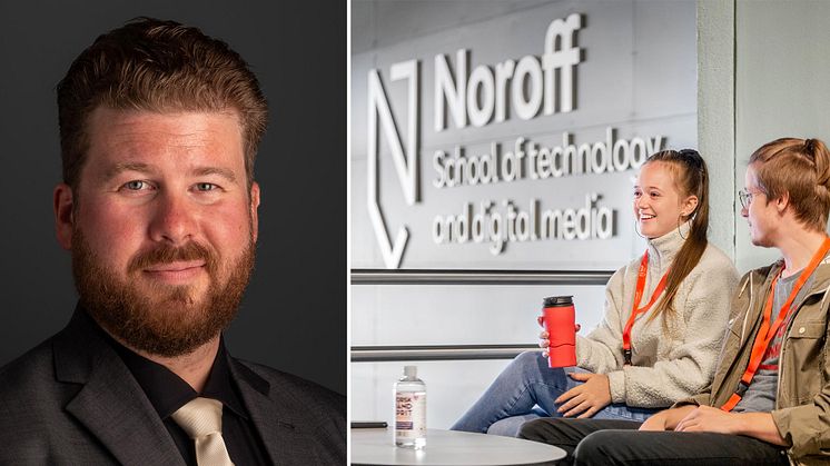 Aage Alexander Foss og studenter på Noroff