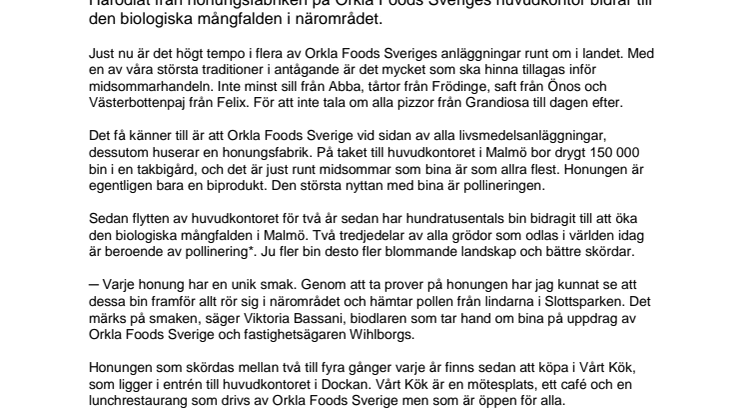 Bi på taket ger honung med smak av Malmö 