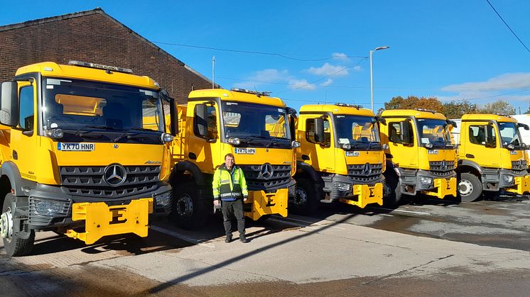 Cllr Alan Quinn with the gritters