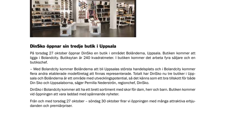 DinSko öppnar sin tredje butik i Uppsala