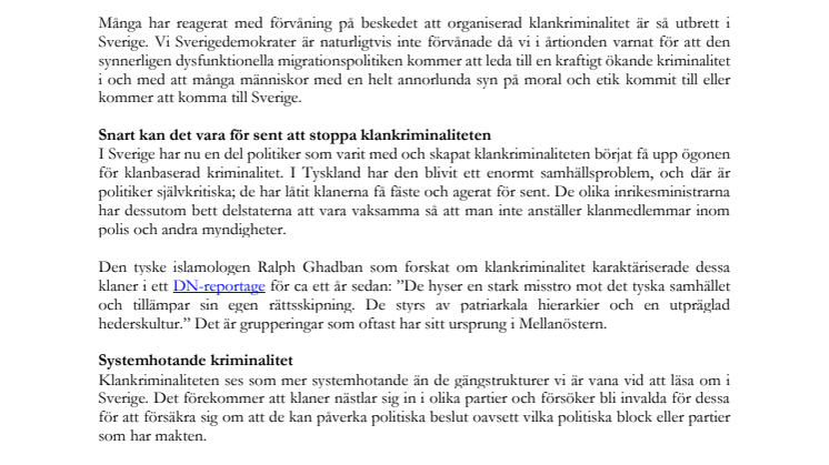 Interpellation om klankriminalitet