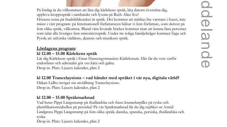 Stadsbiblioteket i Malmö: Invigning av höstens TEMA Språk i samarbete med Folkuniversitetet