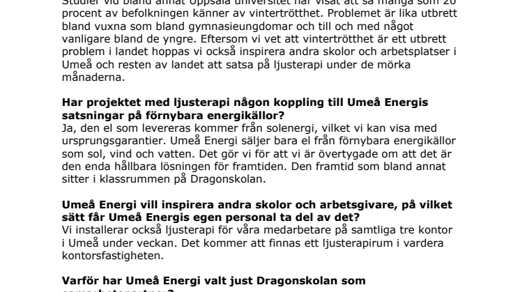 Frågor och svar ljusterapi