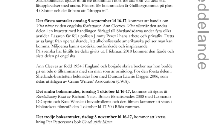 Stadsbiblioteket i Malmö: Tre boksamtal i höst förhöjer läsupplevelsen