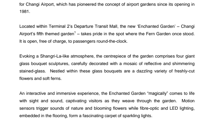 Brand new blooms to delight Changi Airport passengers