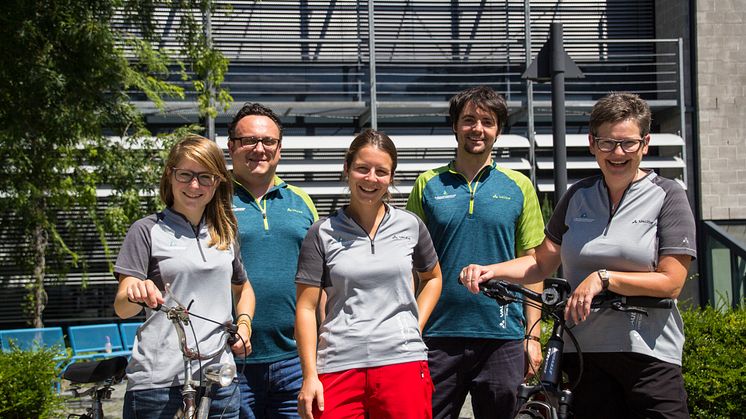 Das Team der KlimaschutzAgentur Reutlingen (v.l. Corinna Vogt, Tobias Kemmler, Anna Schleinitz, Abrahim Dold, Ulrike Hipp)