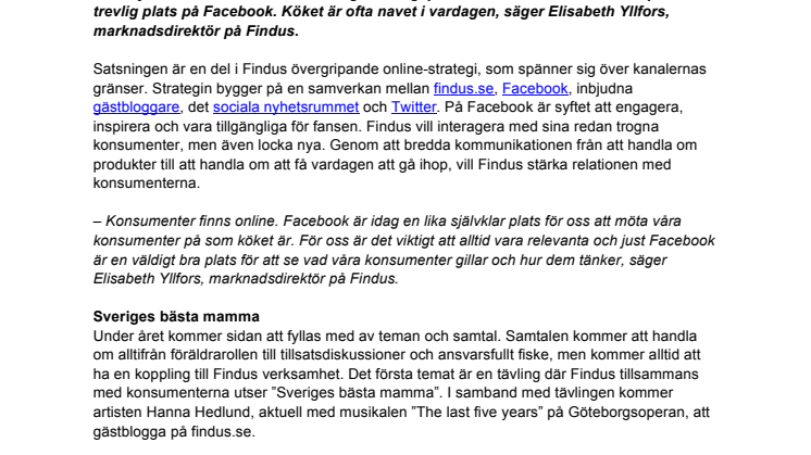 Findus ökar satsningen på sociala medier – etablerar sig på Facebook 
