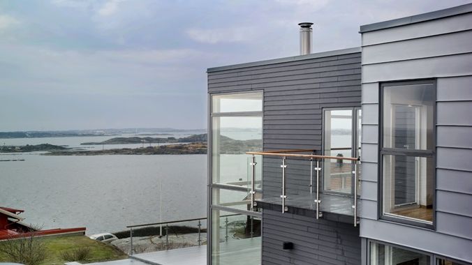 grå villa fibercement cembrit