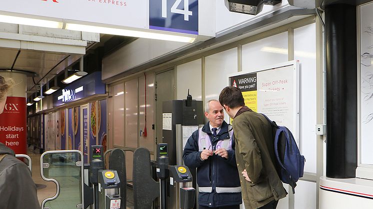 Customer Service Host Jose Lopez-Seone working at the Gatwick Express portal, Victoria station