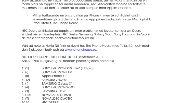 Topplistan: Iphone 4 klättrar trots bristsituation