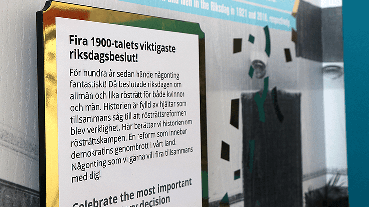 Del av utställningen Fira demokratin