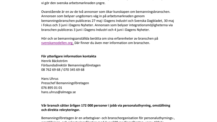 Tjugo år och saknar tio års arbetslivserfarenhet? Välj bemanningsbranschen