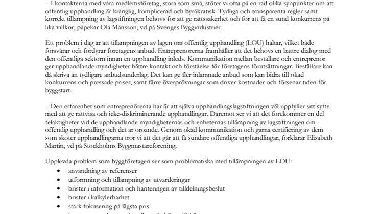 Tillämpningen är problemet - Rapport om byggbranschens syn på offentlig upphandling