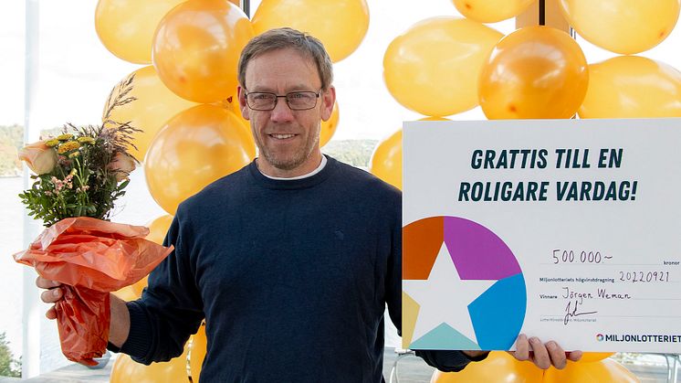 Jörgen från Värmland vann en halv miljon på Miljonlotteriets vinnardag