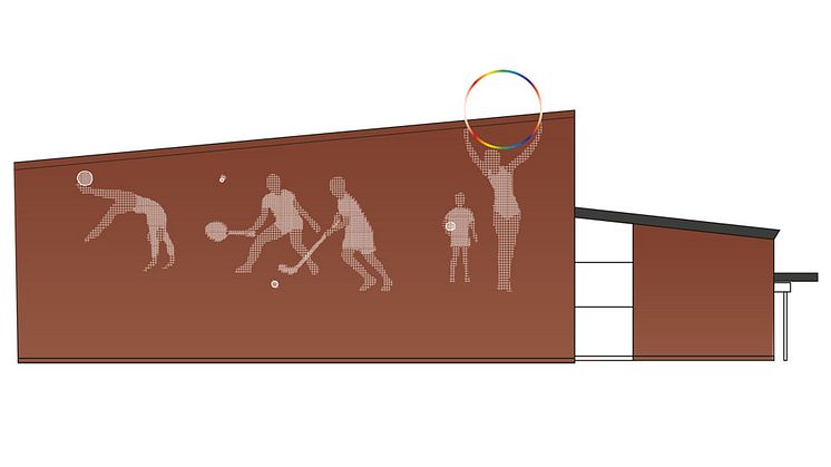 Cirkeln är ett genomgående tema i den konstnärliga gestaltningen för Stora Södermalmshallen.