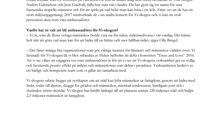 Solala nya ambassadörer för Vi-skogen