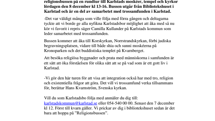 Med buss till moskéer, tempel och kyrkor