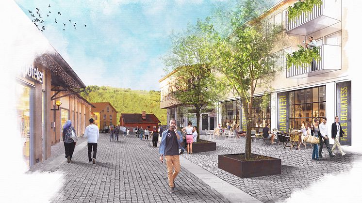 Tidig visionsbild av Floda torg