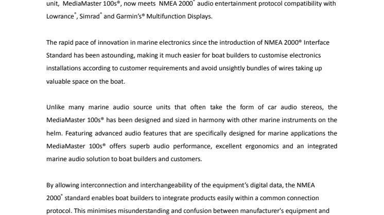 JL Audio: JL Audio Announces NMEA 2000® Compatibility for Simrad, Garmin and Lowrance Multifunction Displays