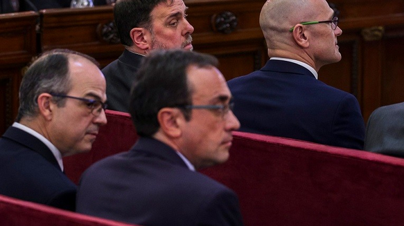 Die vier Politiker während des Prozesses am Obersten Gerichtshof in Madrid 2018/2019