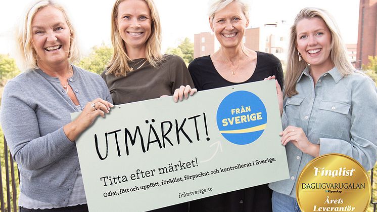 Teamet på Svenskmärkning är stolta och glada över att Svenskmärkning AB, som står bakom den frivilliga ursprungsmärkningen Från Sverige, är nominerade till Årets leverantör vid Dagligvarugalan 2020. Ursprungsmärkningen lanserades den 20 april 2016.
