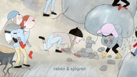 Bild ur Emma AdBåges bok "Gropen" som tilldelades Augustpriset 2018 för bästa barn- och ungdomsbok. Boken är Göteborgs Stads bokgåva till alla elever i förskoleklass. 