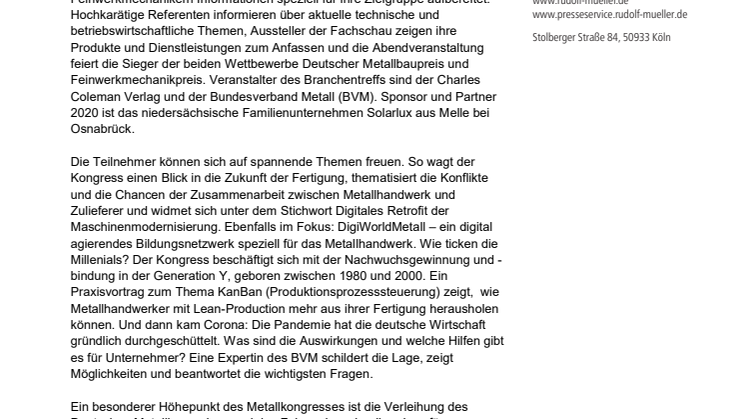 Metallkongress 2020
