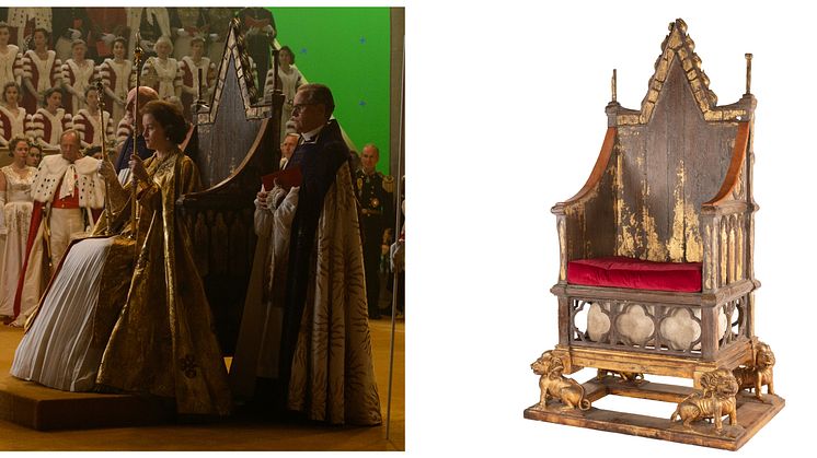 Claire Foy (as the Queen) in the Coronation scene