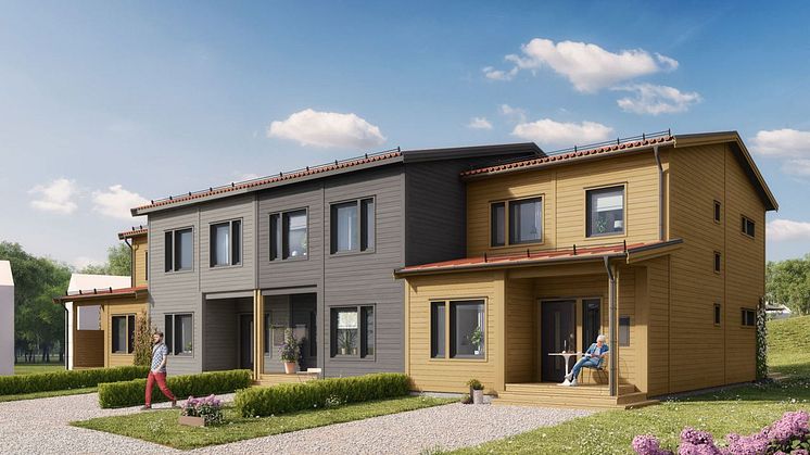 Brf Genvägen - 3D-bild av framsidan