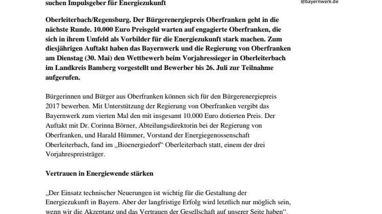 10.000 Euro für "Energiehelden" in Oberfranken