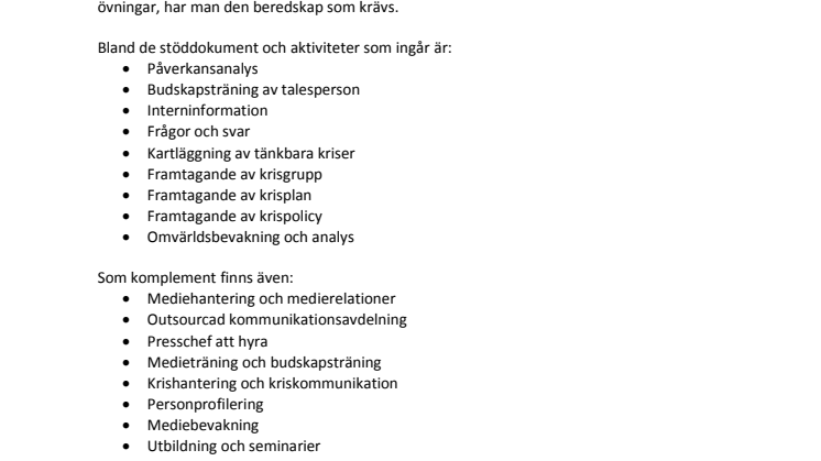 Kriskommunikation och krishantering 
