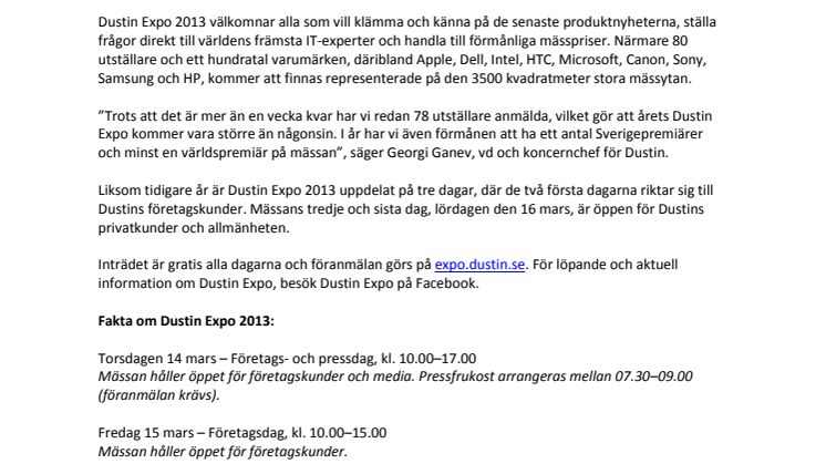 Rekordmånga utställare på Nordens största IT- och hemelektronikmässa