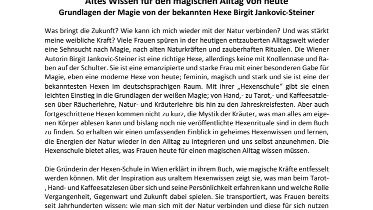 Presseinformation Jankovic-Steiner_Hexenschule