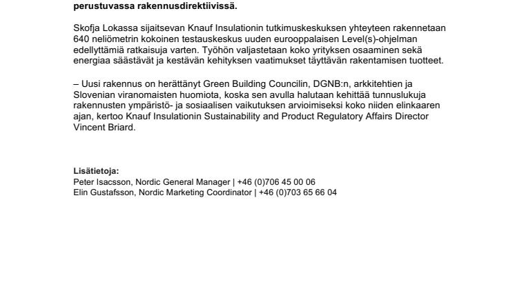 Knauf Insulationin tutkimus avaa tien kestävälle eurooppalaiselle rakennuslainsäädännölle