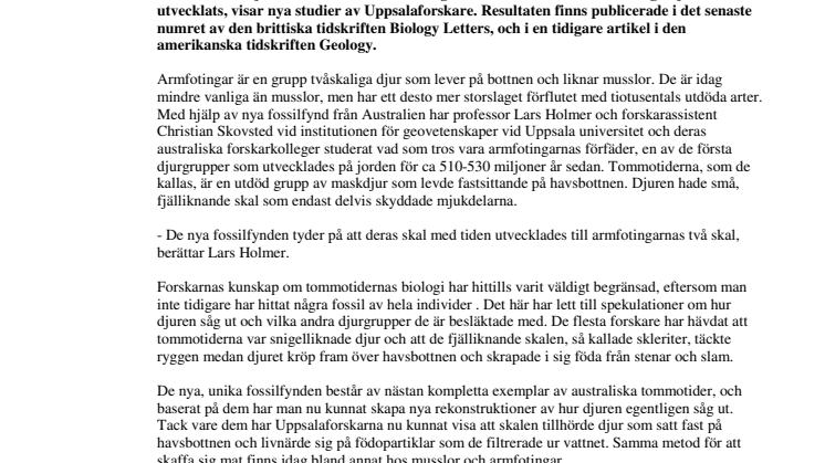 De första "skaldjuren" satt fast på havsbottnen