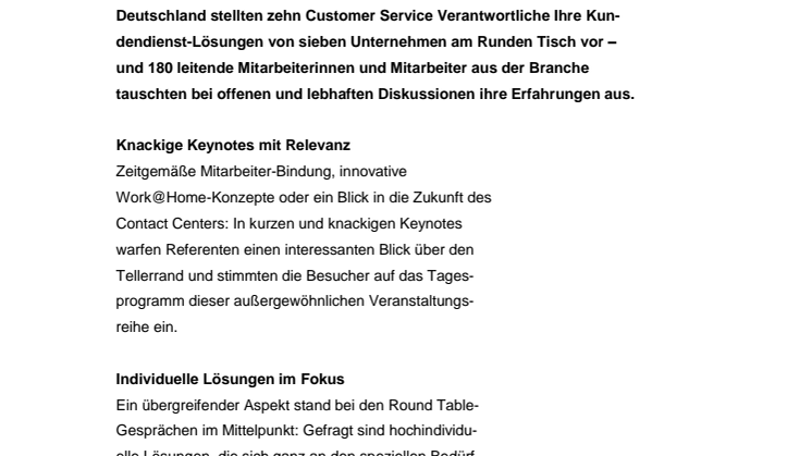CC DAY 2015: Lösungen für besseren Kundenservice