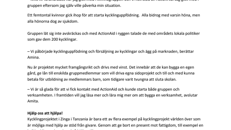 Kvinnorna i Zinga driver kycklingfarm  - tack vare ActionAid