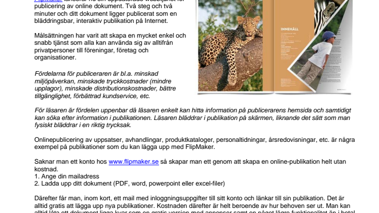 FlipMaker lanserar enkel tjänst för publicering av bläddringsbara online dokument
