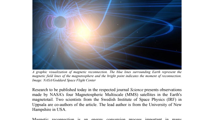 Multi-satellite space mission encounters magnetic reconnection in the Earth's magnetotail