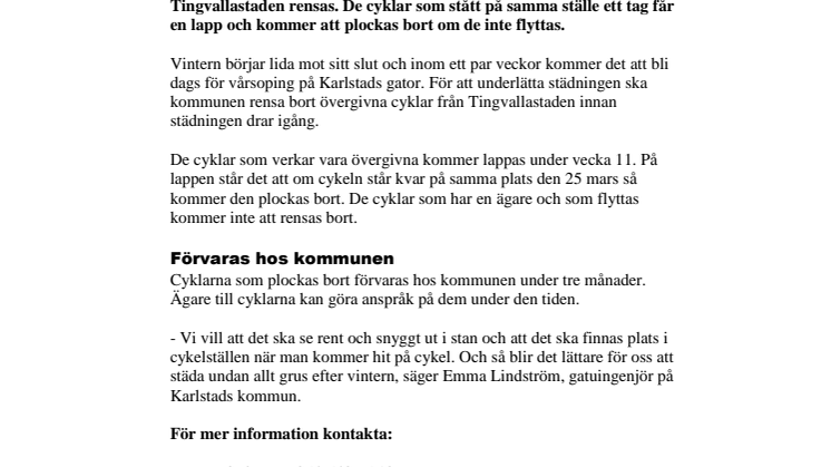 Städade cykelställ ska underlätta vårsopning