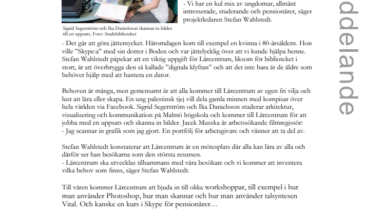 Succé för Lärcentrum på Stadsbiblioteket