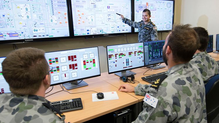 High res image - Kongsberg Maritime - Petty Officer Marine Technician Lawrence Perriera teaches a class