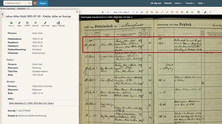 Uppdatering av register över födda, vigda och döda