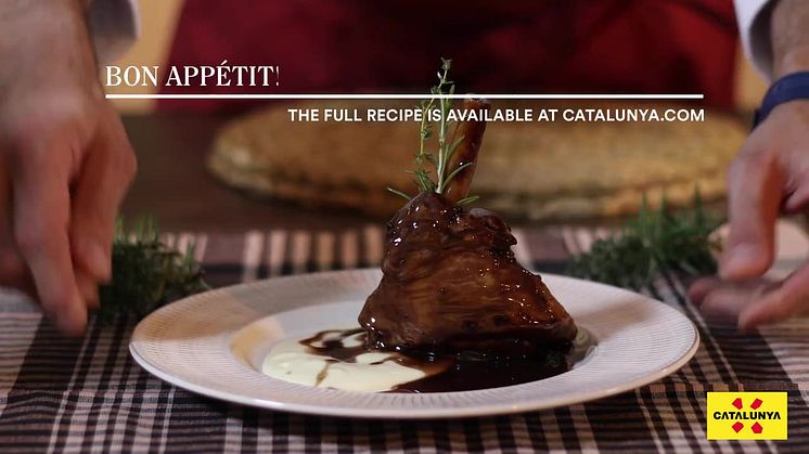 Glazed shoulder of Xisqueta Lamb" Recipe by Gabriel Serra. Gastronomic Hotel Terradets