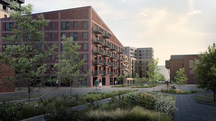 Vy över DP Syd, Kopparlunden. Illustration: Dreem Arkitekter 